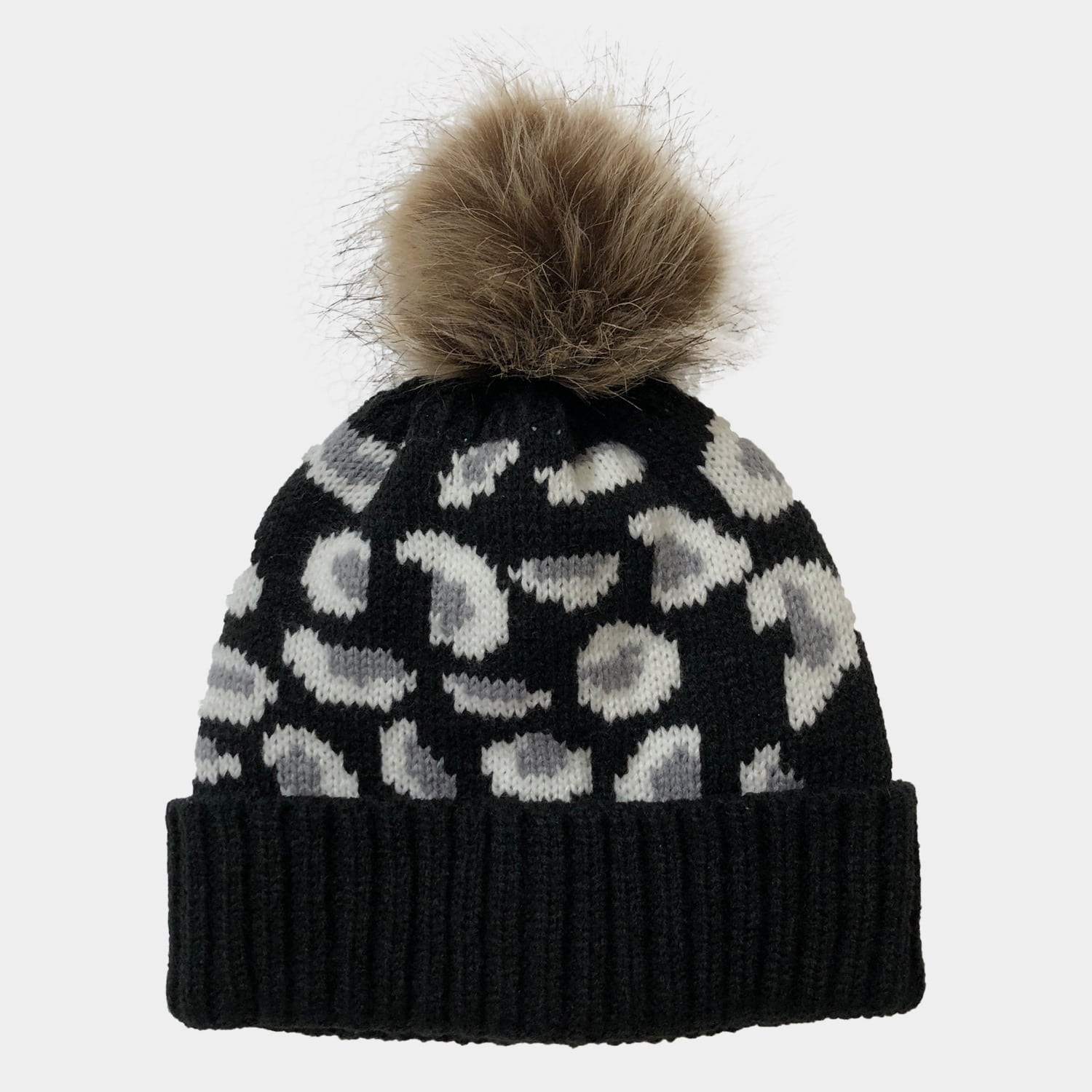 H00004 Pardus Jacquard Ladies Knitted Hat