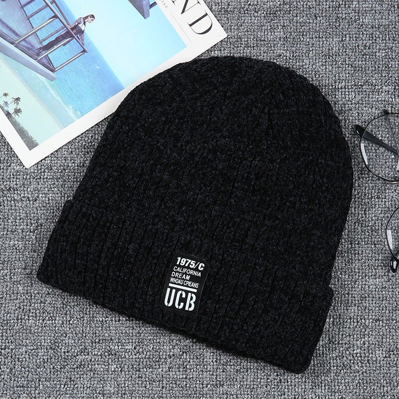 H00014 Chenille Adulta Knitted Hat Covering Aures