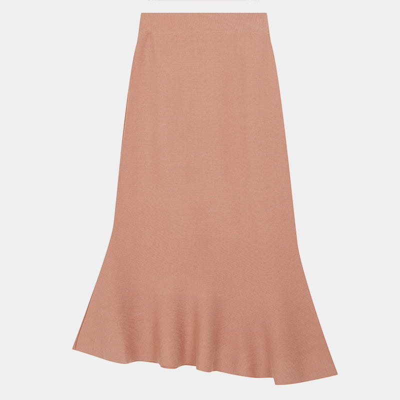 ML2235 Mollis Elegans 100% Cotton A-line Fishtail Knitted Skirt