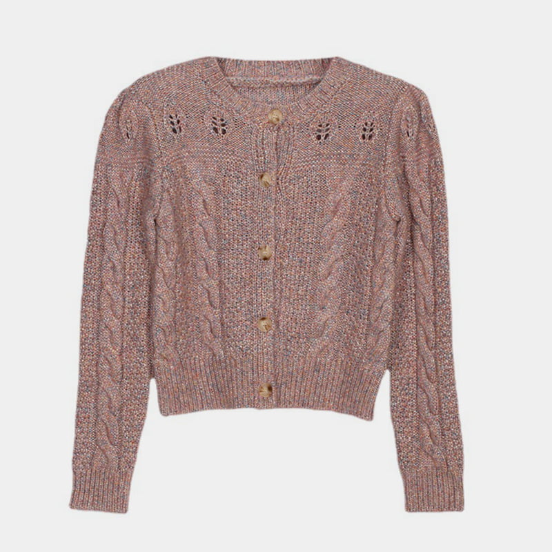 SM-K0006 cavum linteo Single Breasted Women scriptor solve Sleeve Knit Cardigan